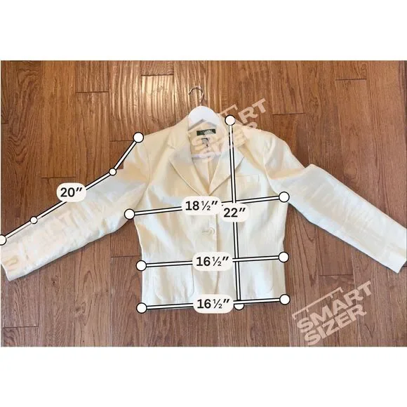 Lauren Ralph Lauren 100% linen butter yellow 3 button blazer 10 petite - Picture 4 of 6